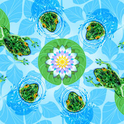 Tie Dye Frog Pond Nature Panel