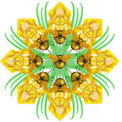 Yellow Iris Bumblebee Mandala