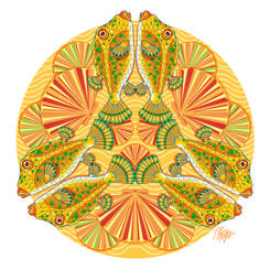 Yellow Boxfish Sea Scallop Mandala