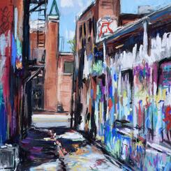 Graffiti Alley in Baltimore City by Collin Cessna Pastel