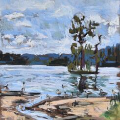 Loch Raven Reservoir Pastel Painting by Collin Cessna