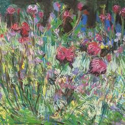 Magenta Dahlias Pastel, 2021, Collin Cessna