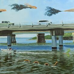 The Creature From The Black Lagoon Goes Waterskiing at the Chesapeake Bay Bridge.jpg