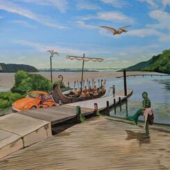 The Creature From the Black Lagoon Watches Vikings Launch at the Lapidum Boat Ramp on the Susquehanna.jpg