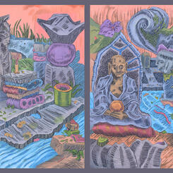 5. Nagasaki Sketchbooks VII; The Buddhist Cemetery on the Mountainside