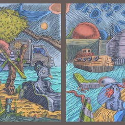 Nagasaki Sketchbooks, By the Dejima Wharf and the Nagasaki Prefectural Art Museum 