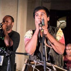 Bhangra Fusions: Red Baraat, featuring Shodekeh during the 2017 IlluminAsia Festival @ the Smithsonian's Freer & Sackler Galleries. Photo by Cory Herl Grace.