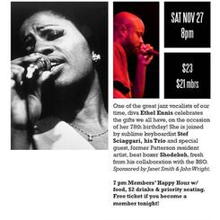 Ethel Gives Thanks: Ethel Ennis, featuring Shodekeh & the Stef Sciaggari Trio at the Creative Alliance, November 27th, 2010.