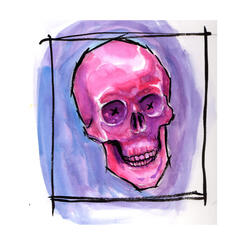 Red on Purple Skull