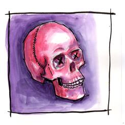 Red on Purple Skull