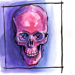 Red on Purple Skull