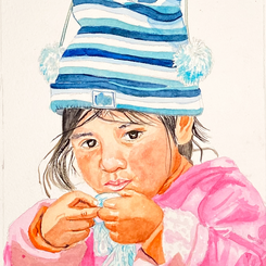 Little girl eating out of mysterious plastic..png