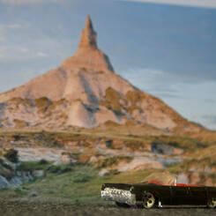 Black Convertible in Western Nebraska