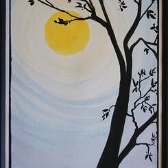 watercolor tree study, tranquil