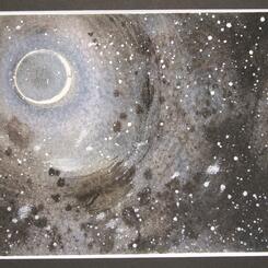 watercolor moon splatter