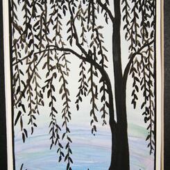 watercolor tree study, willow