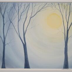 shiver II, watercolor trees