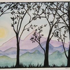 watercolor tree study, range