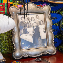 Detail- Dear Black Girl Part 2 - Installation Detail of Family Portrait of Tamara's mom as a young girl.