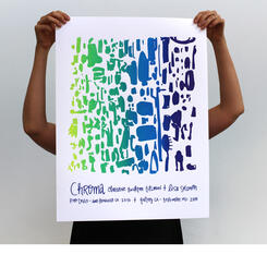 chroma poster lime green blue purple