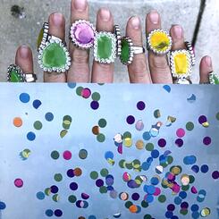 rings and confetti