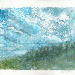 A Cloudy Sky over a Hill