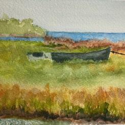 Boat in the Marsh  5x7
