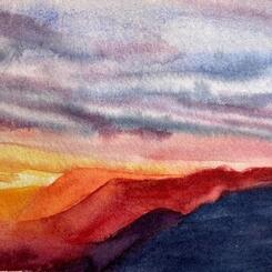 Colorful Cliffs with Sunset 5x7