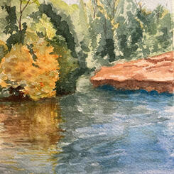 Secret Swimming Hole 6x9
