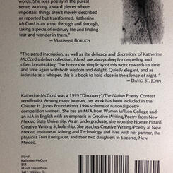 ISLAND, black and white, back cover
