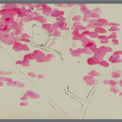 Chicken in a Cherry Blossom Tree