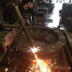 Torching the train wheel