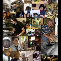  Craftspeople working, a collage.