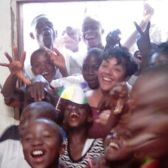 Celebrating the completion of our training with a party!