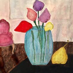 Fruits and Flowers. Gouache on Paper 30 x 40