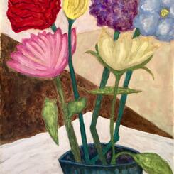 Fruits and Flowers. Gouache on Paper 30 x 40