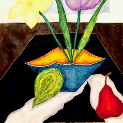 Fruits and Flowers. Gouache on Paper 30 x 40
