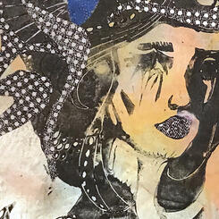 Blue Feathered Parrots, detail