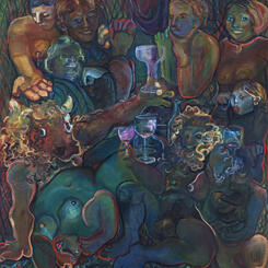 Strange Guests 2007, 70 x 62 x 1 oil on linen