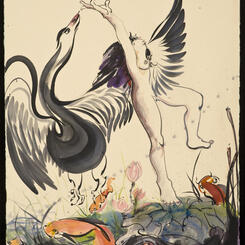 Leda Dancing I  30x22  ink/wc/paper  '12
