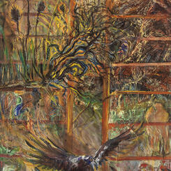 Lost Songs As Night Approaches 2021  54 x 27 x 1 oil on canvas