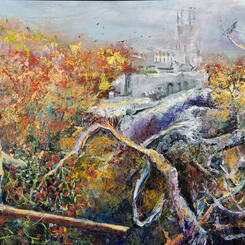 Wishful Vow 2014, 18 x46 x 1 oil on linen