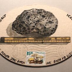 Water color mail art sent from Iceland to the US (2001)