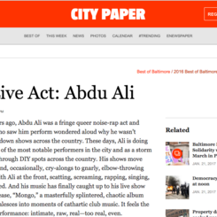 Winner of Best Live Act from City Paper 2016