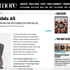 Interview with Baltimore Magazine