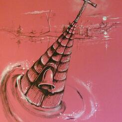 Baptist Church Steeple came flowing, bell ringing