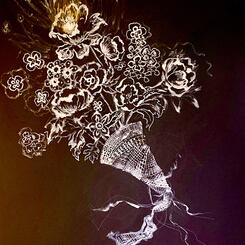 Cosmic Bouquet in a Shroud