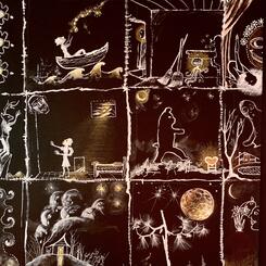 In a boat, casting stars