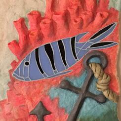 Welcome Sign - detail (blue fish)