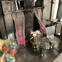 Balcony with breeze catching the curtains